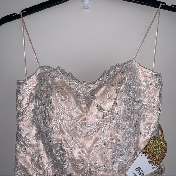 SAY YES TO THE Womens Ivory Belted Crinoline Lining Sleeveless Dress Juniors 3 - Picture 4 of 8